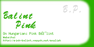 balint pink business card